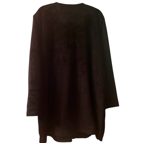 NWOT LOGO By Lori Goldstein Collarless Topper Coat With Pockets. Black. Size 2X - Picture 10 of 14